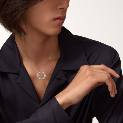 [AURORA]LOVE NECKLACE 16MM 3 DIAMONDS