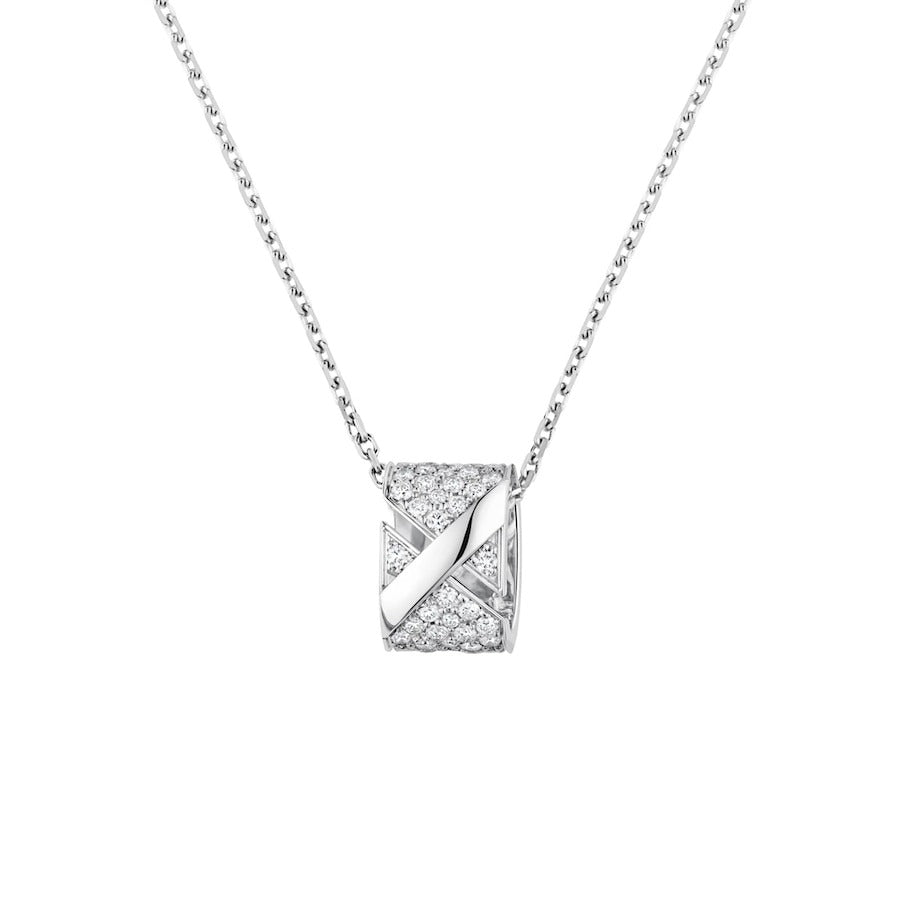 [Baslove]LIENS EVIDENCE DIAMOND PAVED NECKLACE