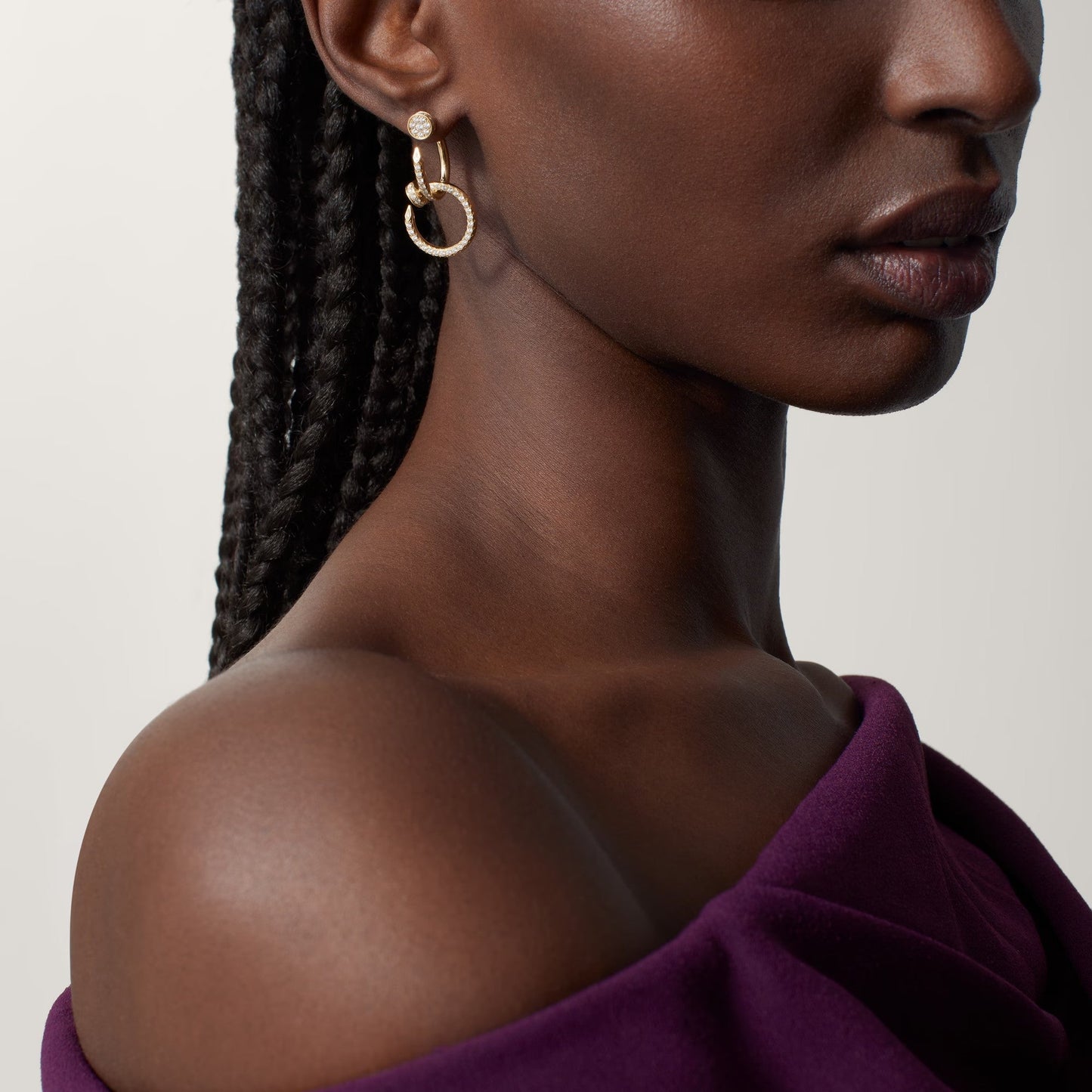 [AURORA]JUSTE FULL DIAMOND DOUBLE EARRINGS