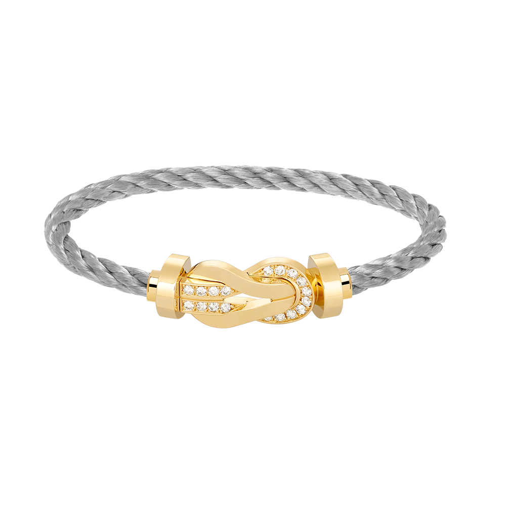 [Baslove]CHANCE LARGE 8 FIGURE BUCKLE HALF DIAMOND BRACELET GOLD