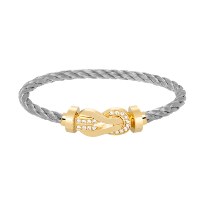 [Baslove]CHANCE LARGE 8 FIGURE BUCKLE HALF DIAMOND BRACELET GOLD