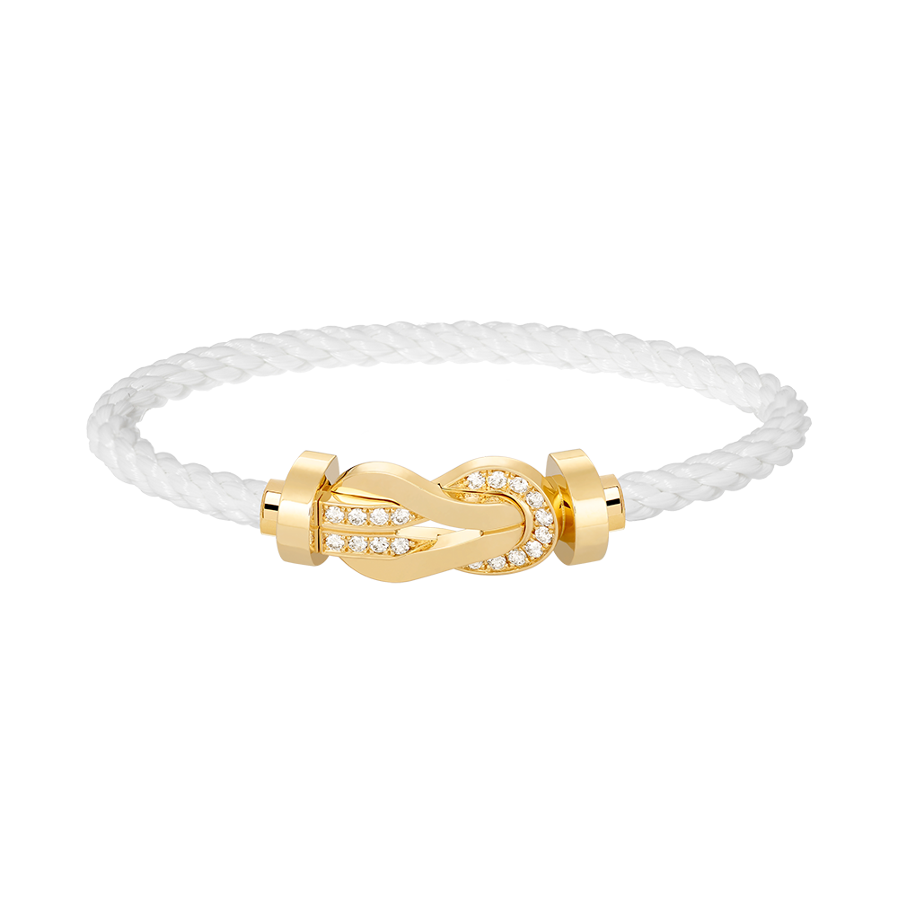 [Baslove]CHANCE LARGE 8 FIGURE BUCKLE HALF DIAMOND BRACELET GOLD