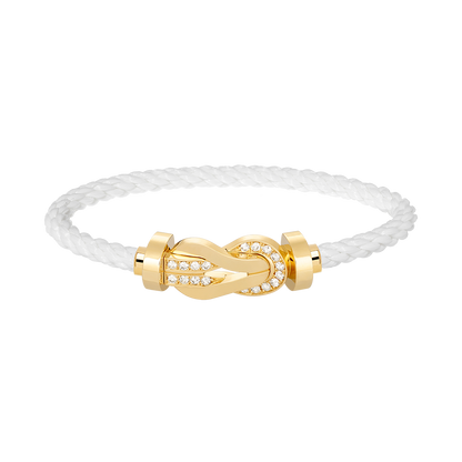 [Baslove]CHANCE LARGE 8 FIGURE BUCKLE HALF DIAMOND BRACELET GOLD