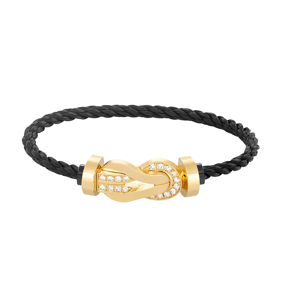 [Baslove]CHANCE LARGE 8 FIGURE BUCKLE HALF DIAMOND BRACELET GOLD