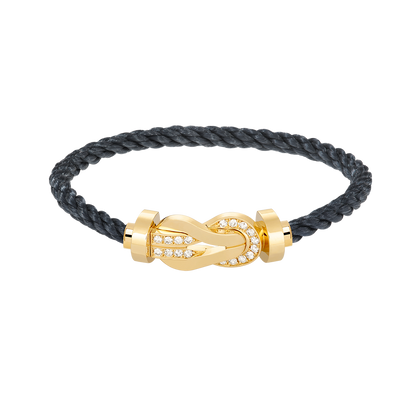 [Baslove]CHANCE LARGE 8 FIGURE BUCKLE HALF DIAMOND BRACELET GOLD