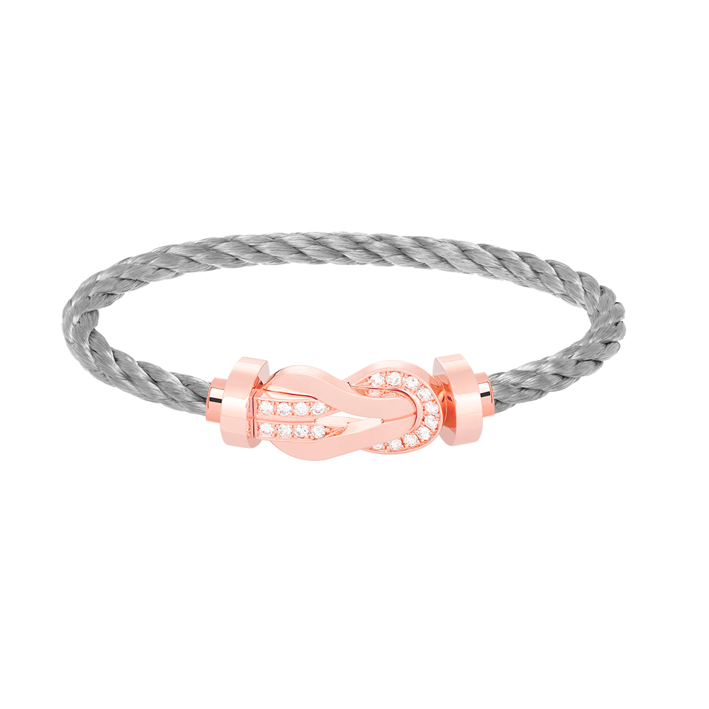 [Baslove]CHANCE LARGE 8 FIGURE BUCKLE HALF DIAMOND BRACELET ROSE GOLD