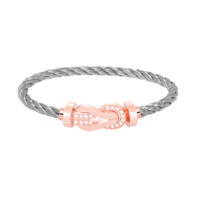 [Baslove]CHANCE LARGE 8 FIGURE BUCKLE HALF DIAMOND BRACELET ROSE GOLD