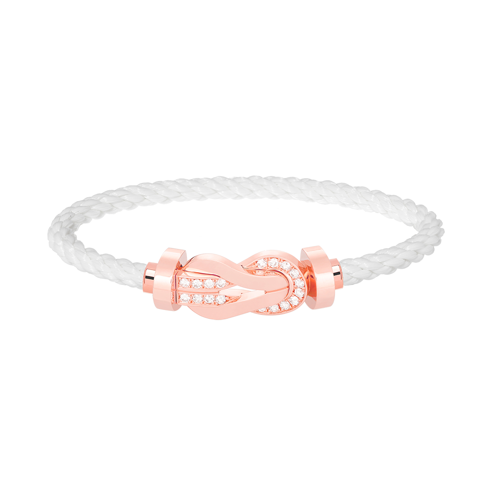 [Baslove]CHANCE LARGE 8 FIGURE BUCKLE HALF DIAMOND BRACELET ROSE GOLD