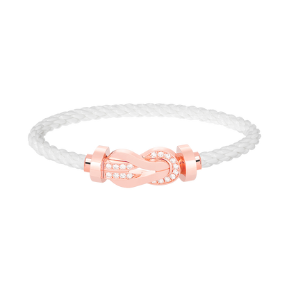 [Baslove]CHANCE LARGE 8 FIGURE BUCKLE HALF DIAMOND BRACELET ROSE GOLD