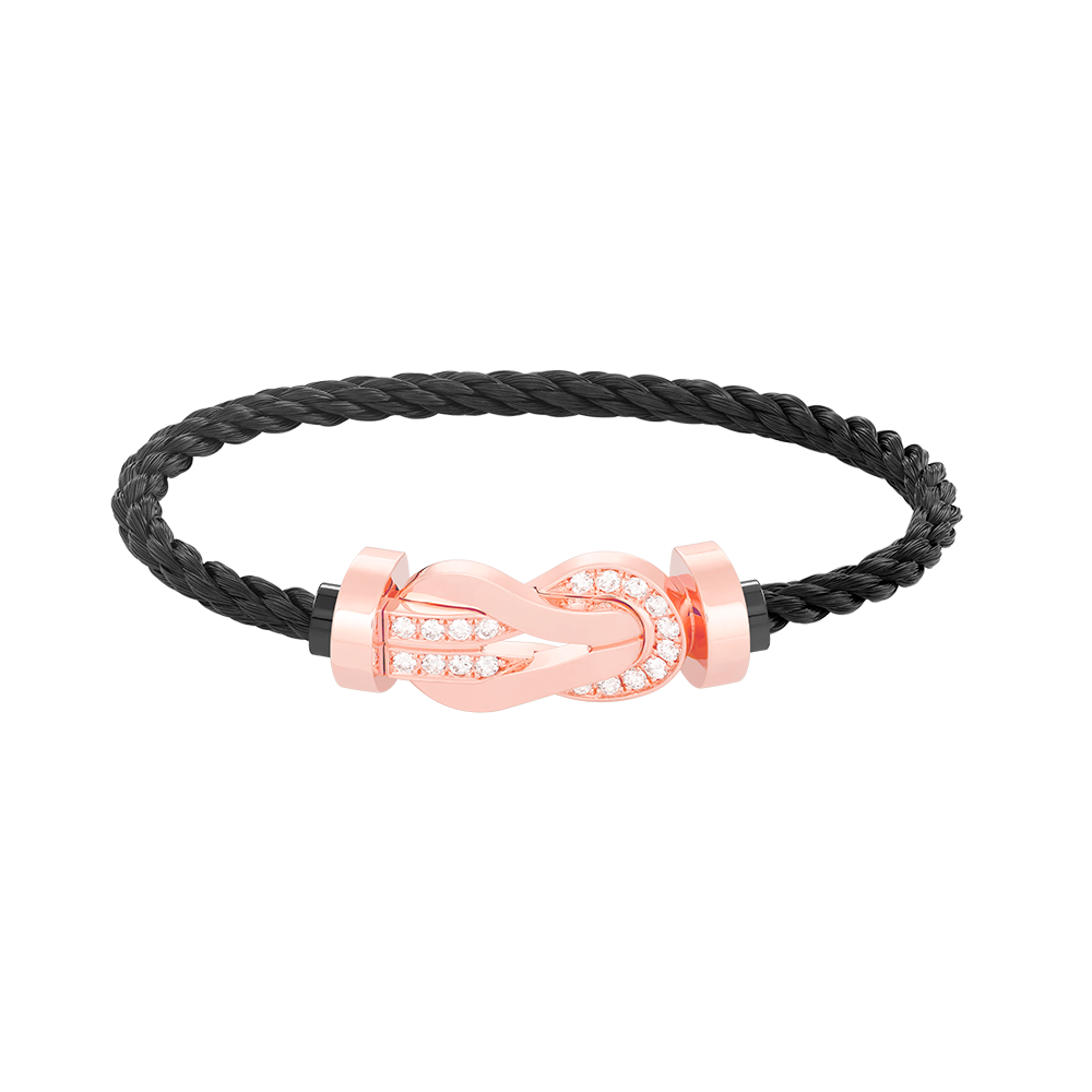 [Baslove]CHANCE LARGE 8 FIGURE BUCKLE HALF DIAMOND BRACELET ROSE GOLD