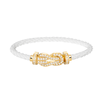 [Baslove]CHANCE LARGE 8 FIGURE BUCKLE FULLDIAMOND BRACELET GOLD