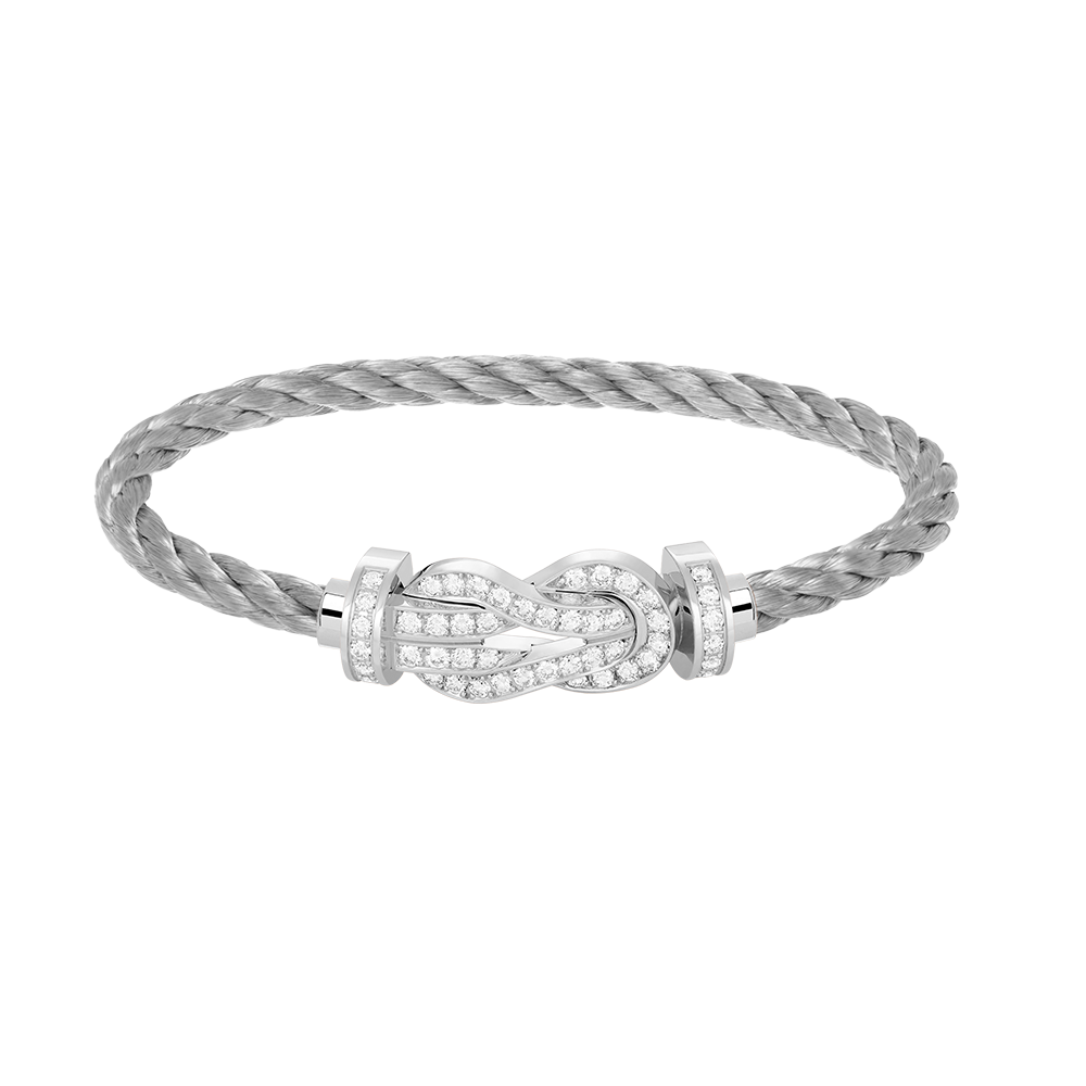 [Baslove]CHANCE LARGE 8 FIGURE BUCKLE FULL DIAMOND BRACELET SILVER