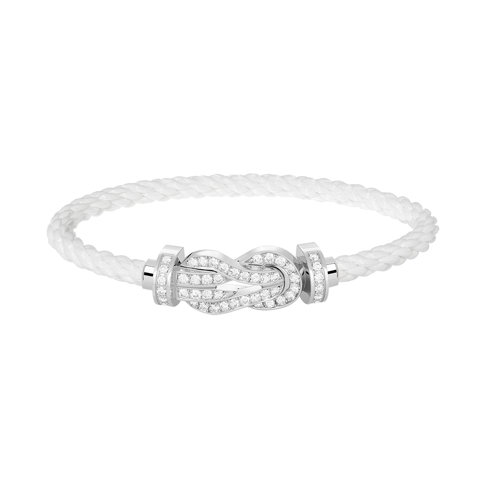 [Baslove]CHANCE LARGE 8 FIGURE BUCKLE FULL DIAMOND BRACELET SILVER