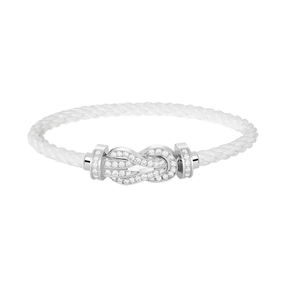 [Baslove]CHANCE LARGE 8 FIGURE BUCKLE FULL DIAMOND BRACELET SILVER