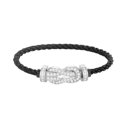 [Baslove]CHANCE LARGE 8 FIGURE BUCKLE FULL DIAMOND BRACELET SILVER