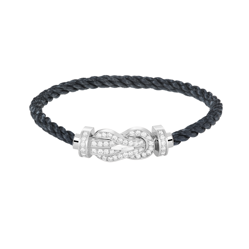 [Baslove]CHANCE LARGE 8 FIGURE BUCKLE FULL DIAMOND BRACELET SILVER