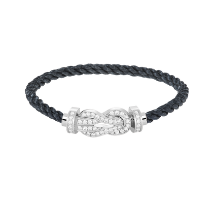 [Baslove]CHANCE LARGE 8 FIGURE BUCKLE FULL DIAMOND BRACELET SILVER