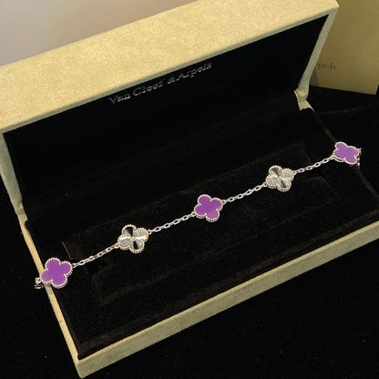[AURORA] CLOVER 5 MOTIF VIOLET BRACELET COLLECTION