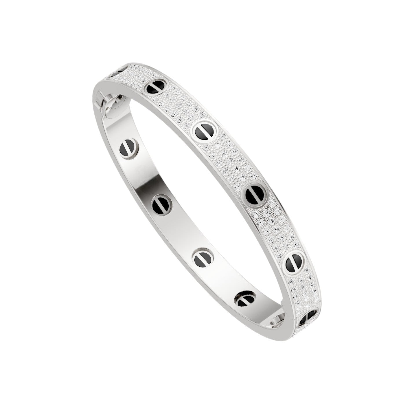 [AURORA]LOVE BRACELET 6.1MM DIAMOND-PAVED CERAMIC