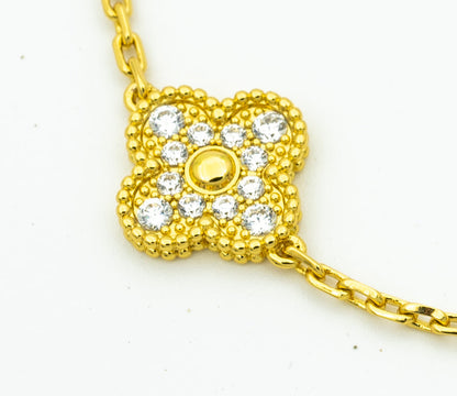 [Baslove]CLOVER BRACELET 5 MOTIFS GOLD DIAMOND