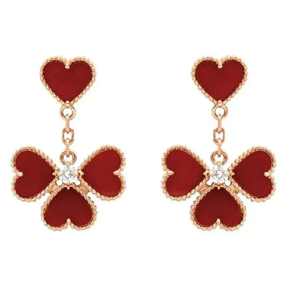 [Baslove]SWEET CLOVER CARNELIAN EARRINGS