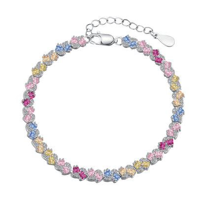 [Baslove]Ornate Colorful Flower Shape Party Bracelet