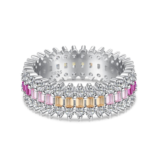 [AURORA] Verzierter bunter Radiant Cut Tagesring