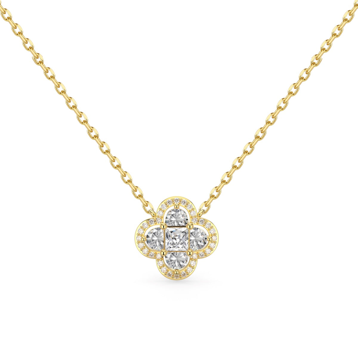 [AURORA]Spliced Lucky Four-Leaf Clover Versatile Necklace