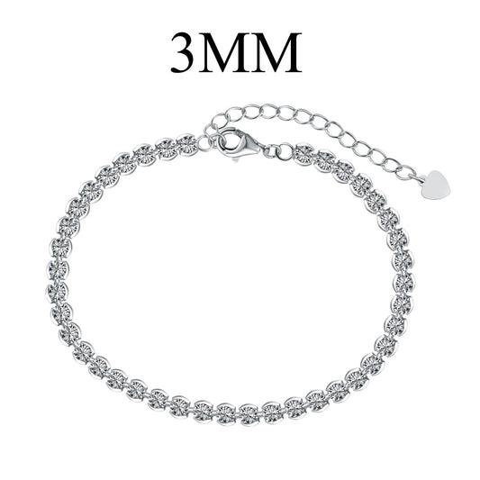 [Baslove]Ornate  Sparkling Round Cut Daily Bracelet