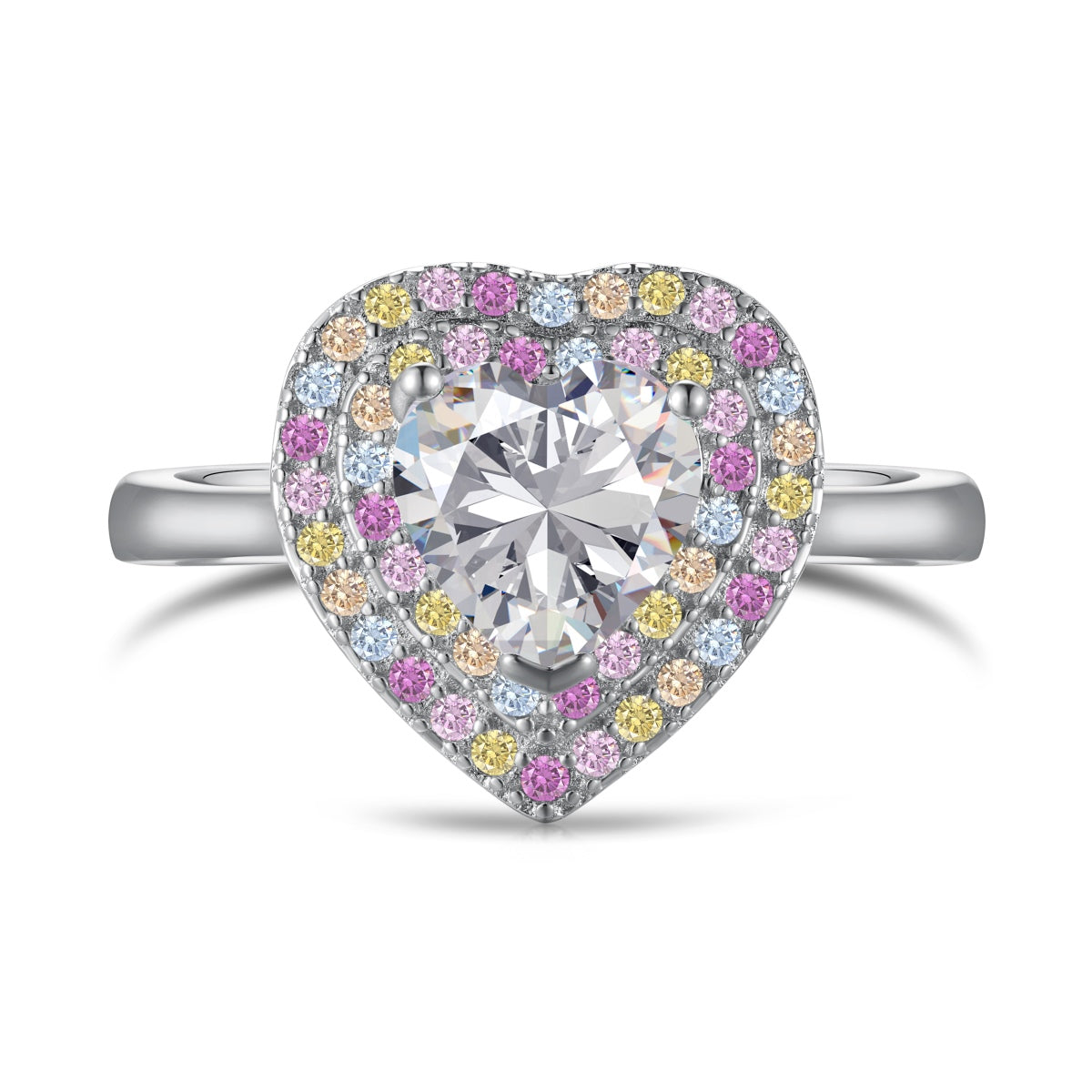 [Baslove]Delicate Ebullient Heart Shape Wedding Ring