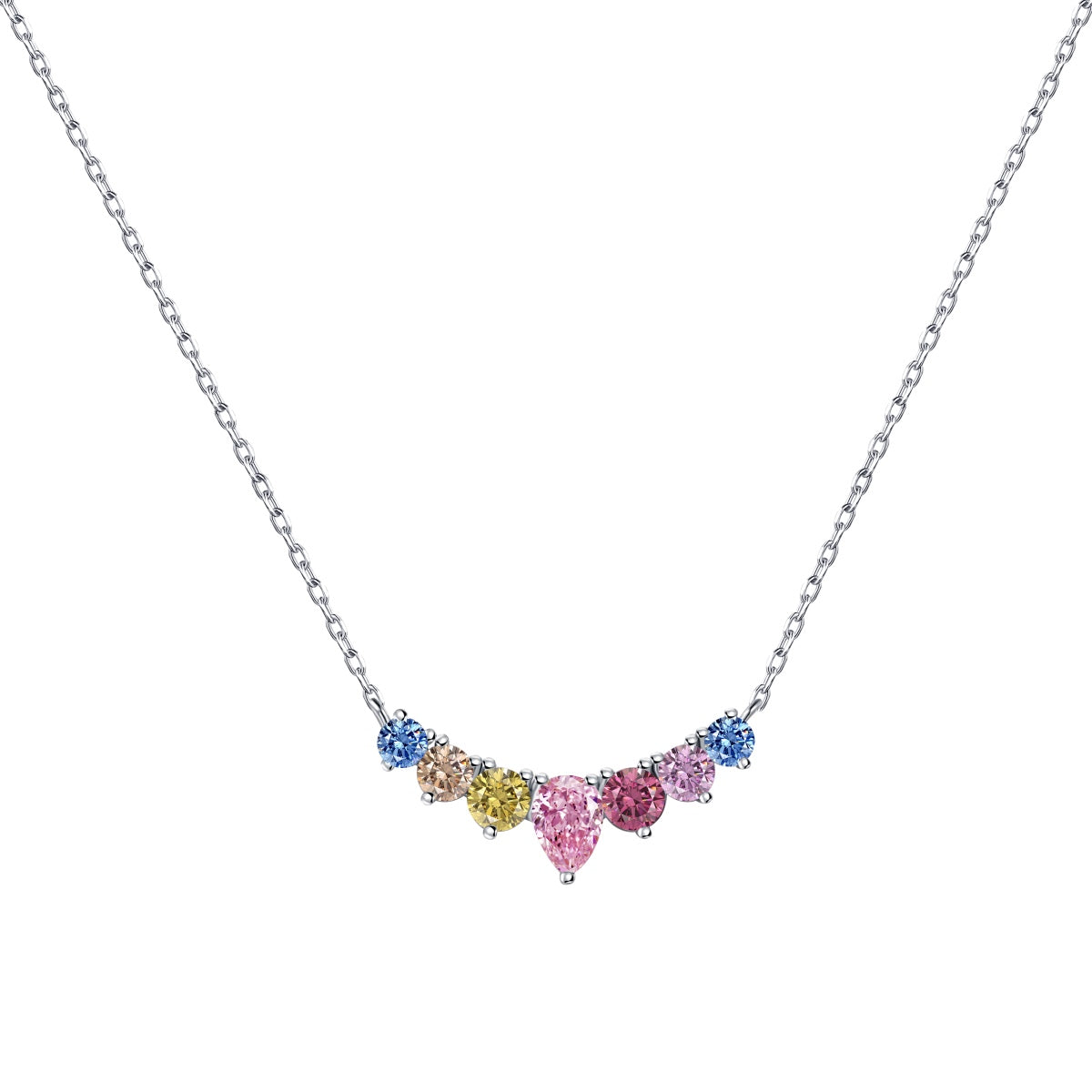[AURORA]華奢なカラフルハートネックレス