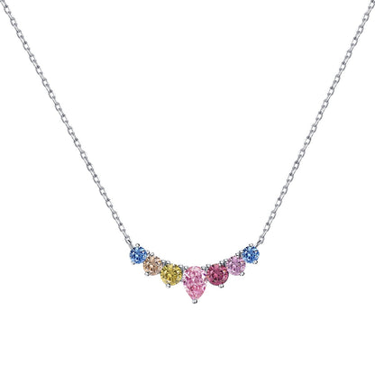 [AURORA]華奢なカラフルハートネックレス