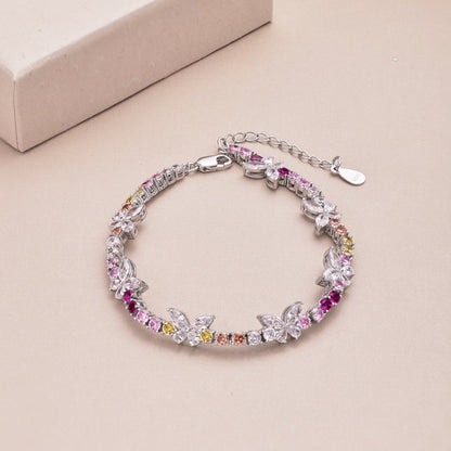 [Baslove]Ornate Colorful Butterfly Shape Round Cut Daily Bracelet