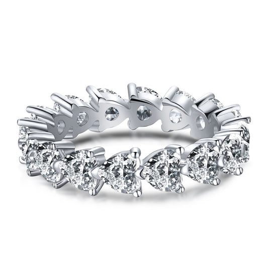 [Baslove]0.25 Carat Radiant Romance Heart Cut Lover Ring