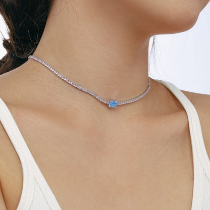 [AURORA]2.0 carat Ornate Emerald Cut Necklace