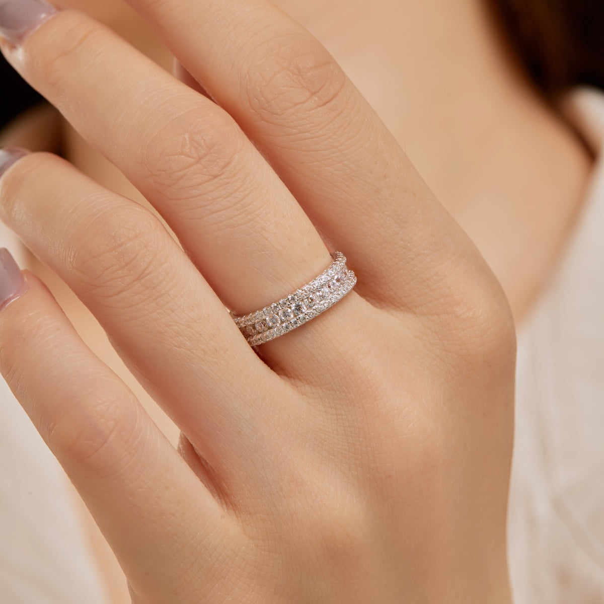 [Baslove]Delicate Colorful Round Cut Daily Ring