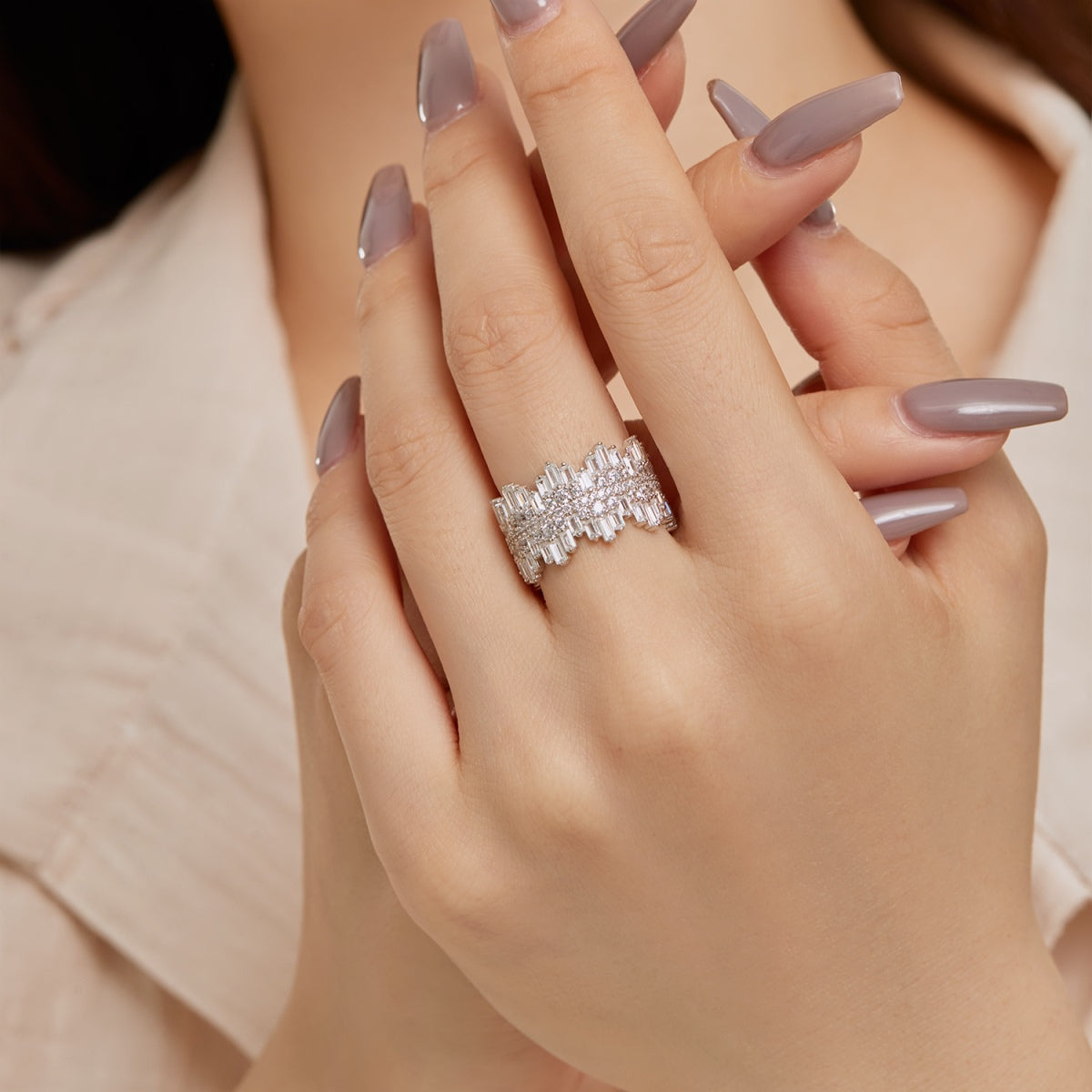 [AURORA]Luxurious Colorful Radiant Cut Daily Ring
