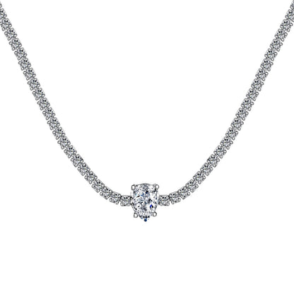 [Baslove]1.0 carat Unique Pear Cut Tennis Necklace