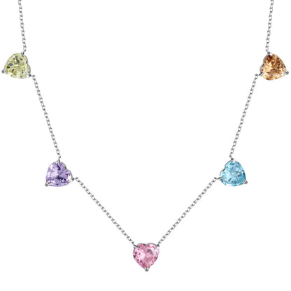 [AURORA]キラキラ輝くカラフルハートカットネックレス