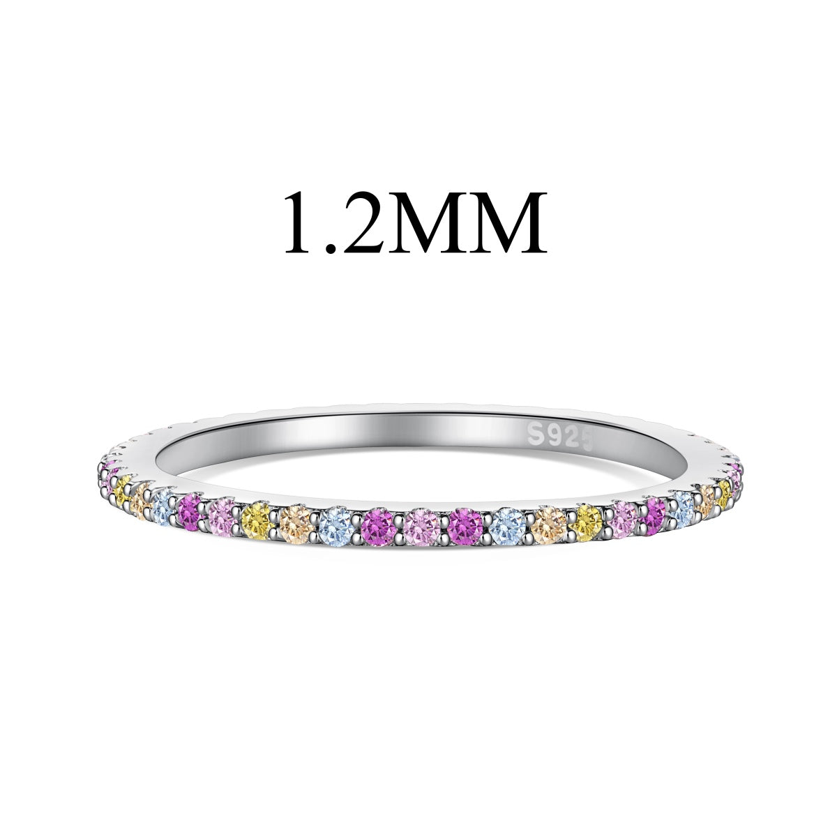 [AURORA] Verzierter bunter Tennisring mit Rundschliff