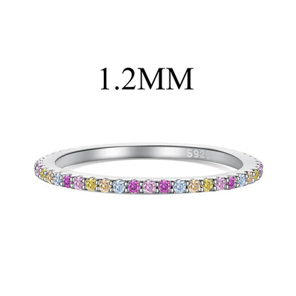 [AURORA] Verzierter bunter Tennisring mit Rundschliff