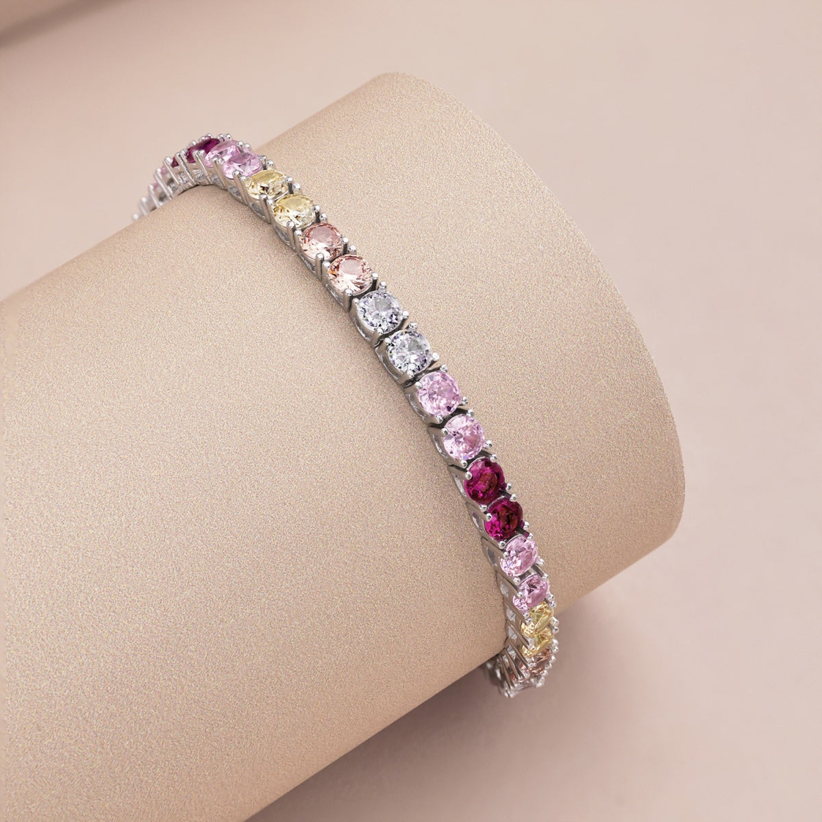 [AURORA]輝くカラフルラウンドカットテニスブレスレット