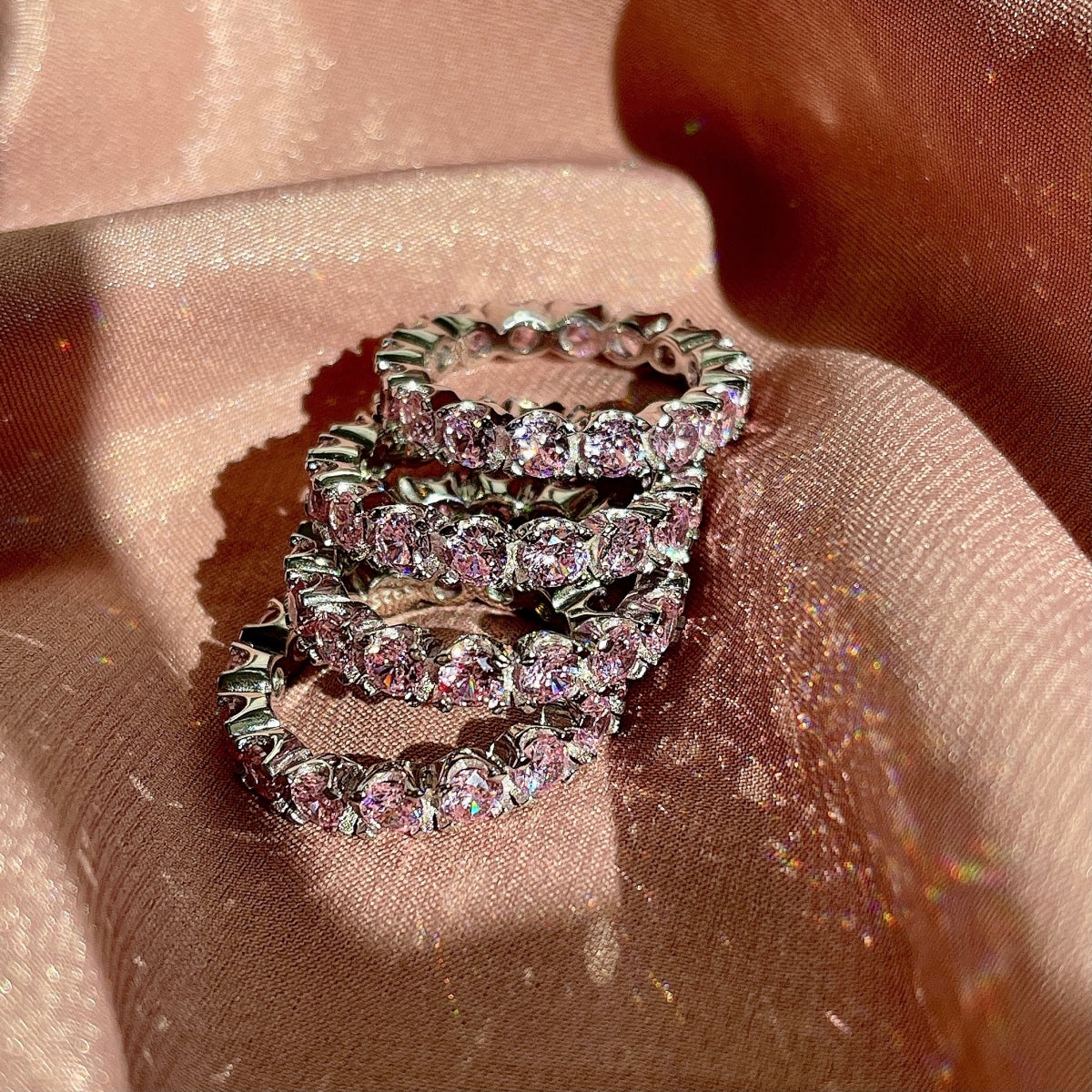 [AURORA]Eternity Tennisring mit Rundschliff