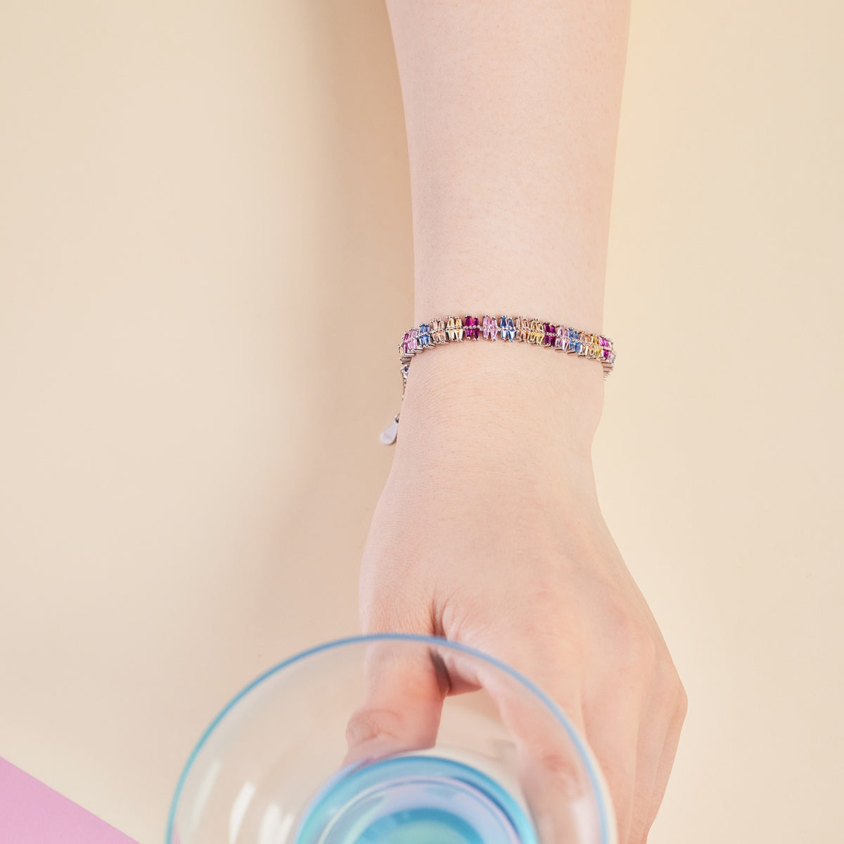 [AURORA]きらめく美しいマルチカットパーティーブレスレット