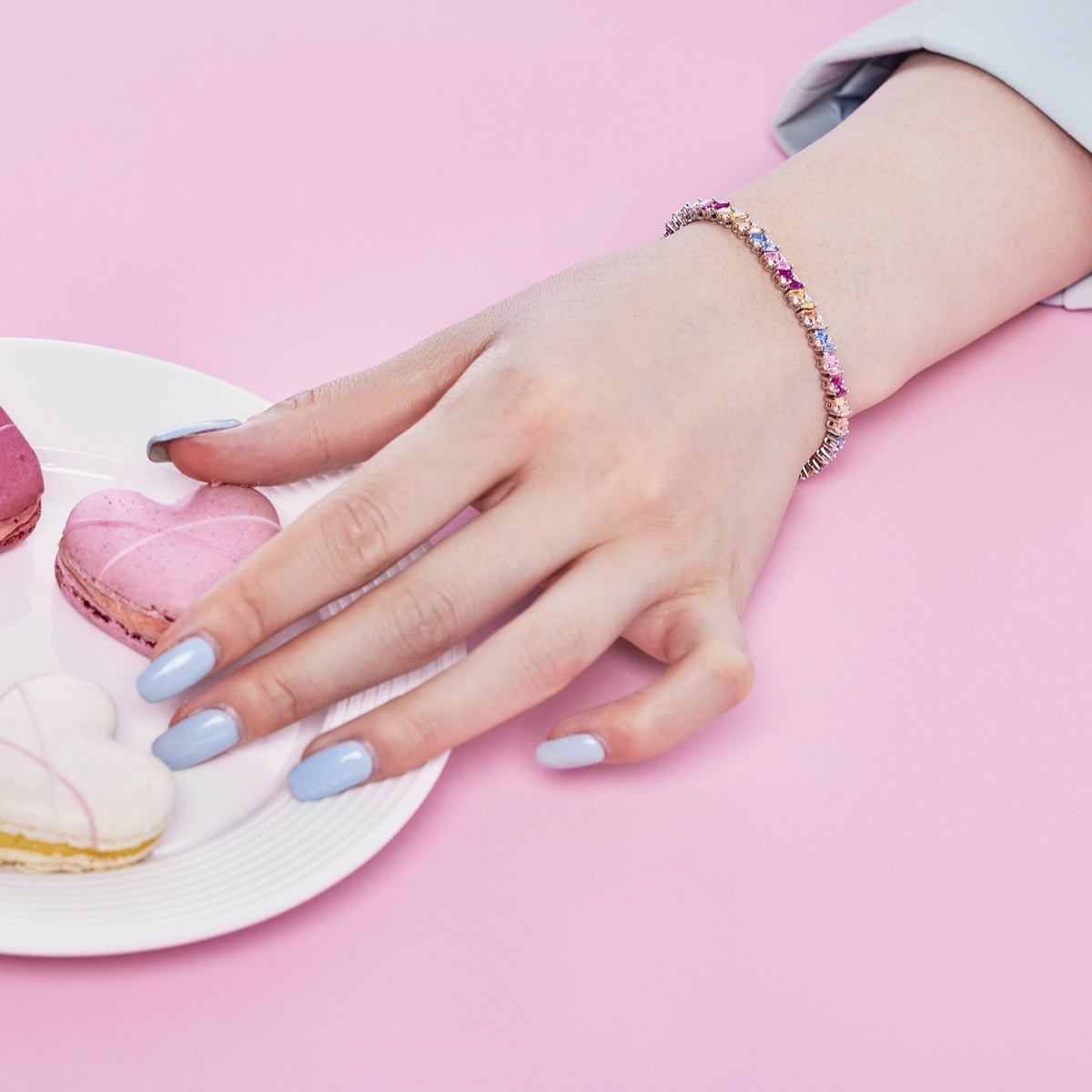 [AURORA]華やかな輝きのマルチカットパーティーブレスレット