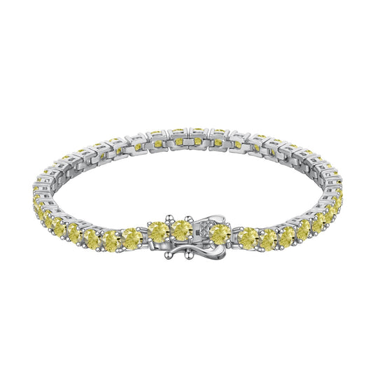 [Baslove]Ornate Dazzling Round Cut Tennis Bracelet