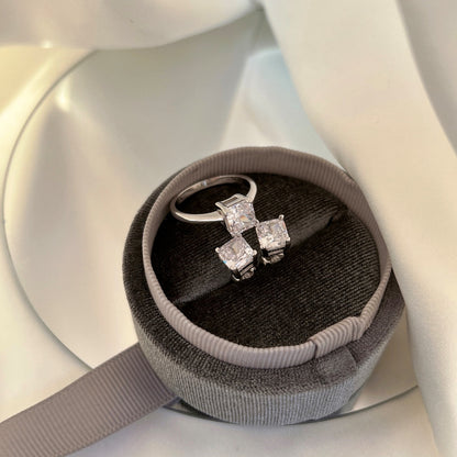 [AURORA] 1,0 Karat strahlende Prinzess-Schliff-Hochzeitsohrringe