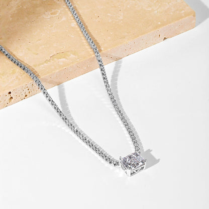 [Baslove]4.0 Carat Elegant Radiant Cut Necklace