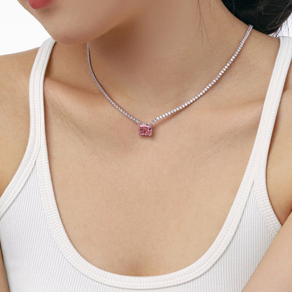 [Baslove]4.0 Carat Elegant Radiant Cut Necklace