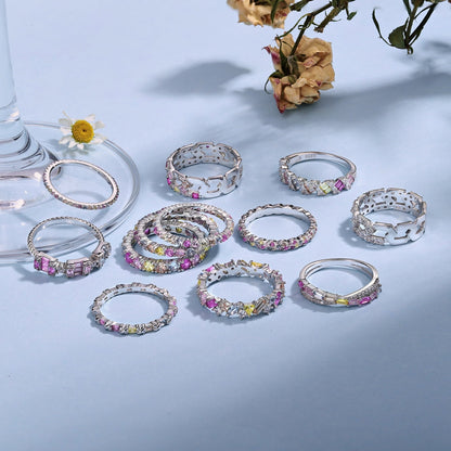 [AURORA]Dazzling Polychromatic Multi cut Daily Ring